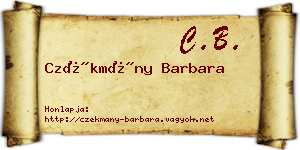 Czékmány Barbara névjegykártya
