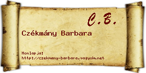 Czékmány Barbara névjegykártya