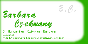 barbara czekmany business card